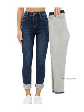 Fleece Lined Thermal Skinny Jeans High Rise Stretch Winter Jeggings